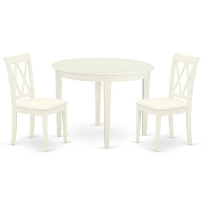 Dining Room Set Linen White, BOCL3-WHI-C