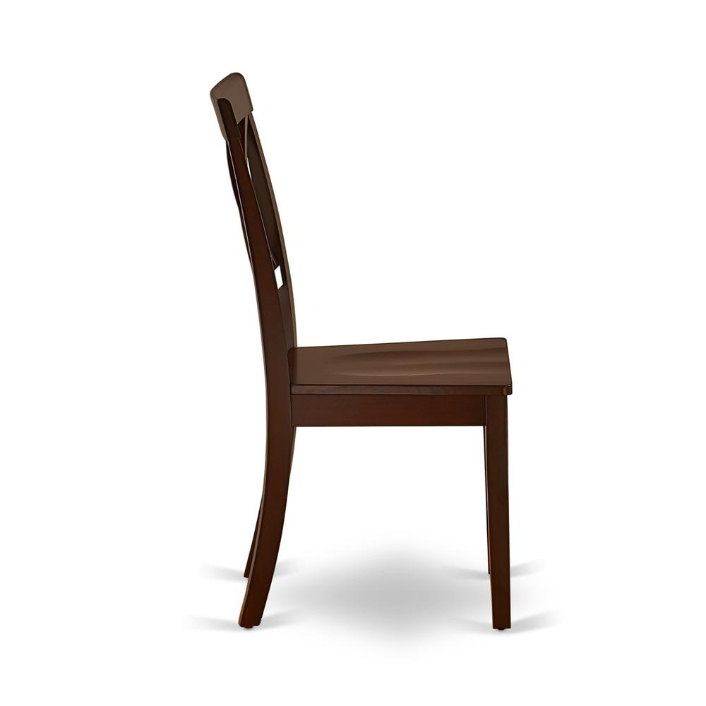 AMBO3-MAH-W 3 Pc Dining Room Set - 1 Round Pedestal Table and 2 Mahogany Dinning Chairs - Mahogany Finish