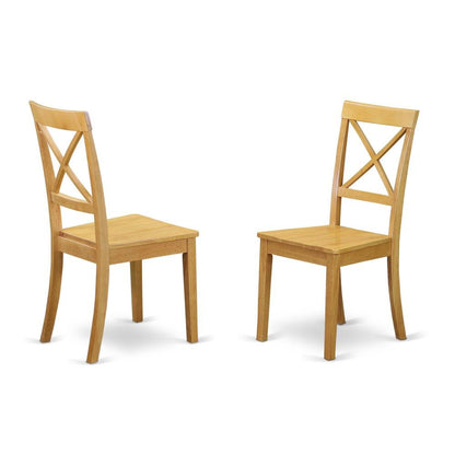 Dining Chair with High Back for Kitchen and Dining Room Table, Oak, Set of 2