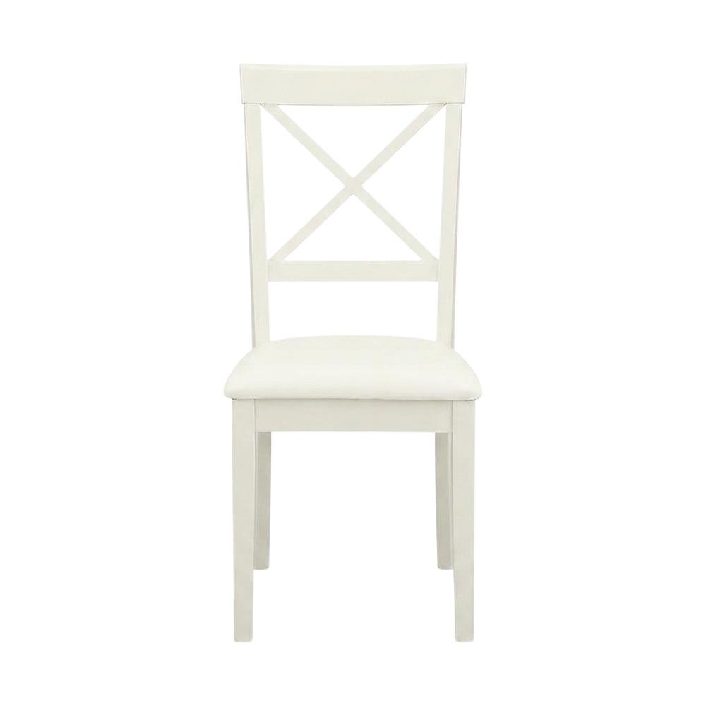 Linen-Upholstered Dining Chair with Solid Wood Legs for Dining Room, Linen White, Set of 2