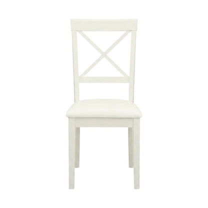Linen-Upholstered Dining Chair with Solid Wood Legs for Dining Room, Linen White, Set of 2
