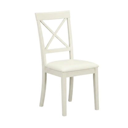 Linen-Upholstered Dining Chair with Solid Wood Legs for Dining Room, Linen White, Set of 2