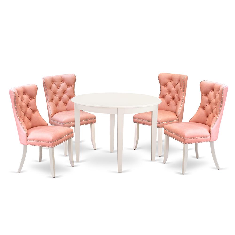 5 Piece Dining Room Furniture Set Contains a Round Dining Table
