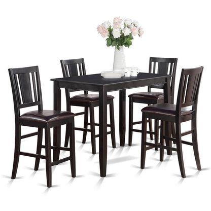 Elegant Counter Height Dining Table Set for 4 with Chairs – Black