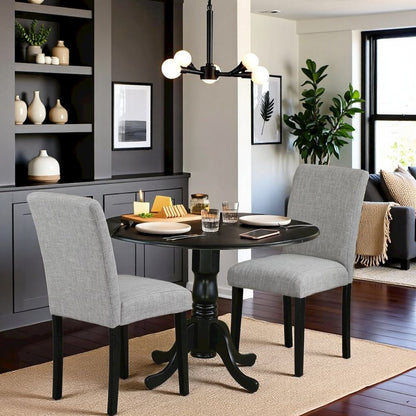Black Round Dining Table Set for 4 – Kitchen Table Chairs Set of 4 Wood