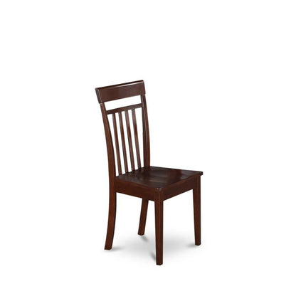 Elegant Wooden Dining Chairs – Slatted Back, Set of 2, Brown Finish