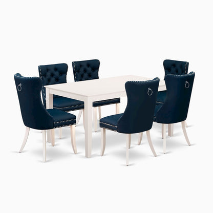 7 Piece Dining Table Set Consists of a Rectangle Kitchen Table
