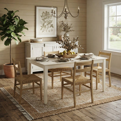 Coastal Farmhouse Rectangular Dining Table for Kitchen or Dining Room