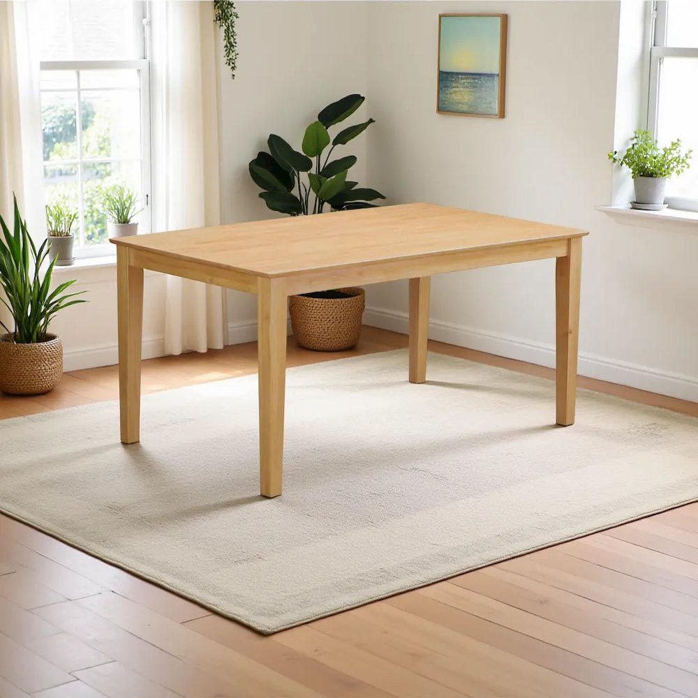 Elegant 60-Inch Solid Wood Dining Table – Farmhouse Kitchen Table