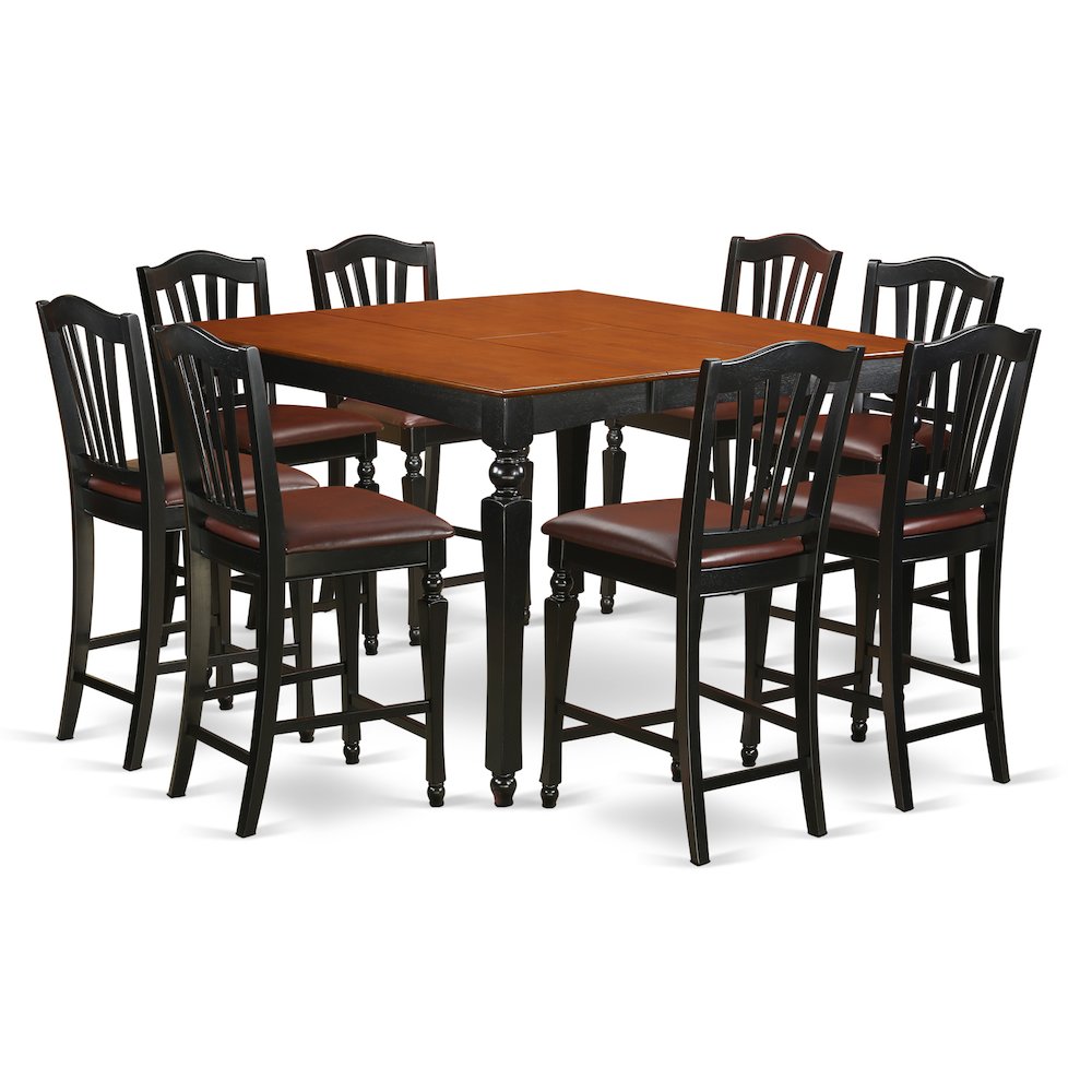 9 PC counter height set- Square Counter height Table and 8 Stools