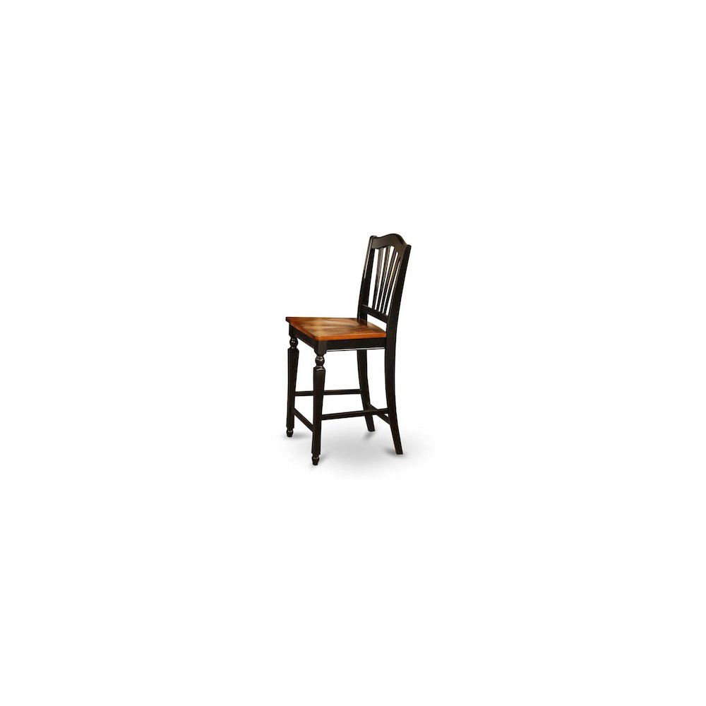 Elegant Counter Height Chairs – Wooden Bar Stools with Backs, Set of 2