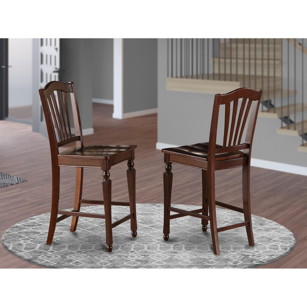 Chelsea  Stools  with  wood  seat,  24"  seat  height,  Set  of  2