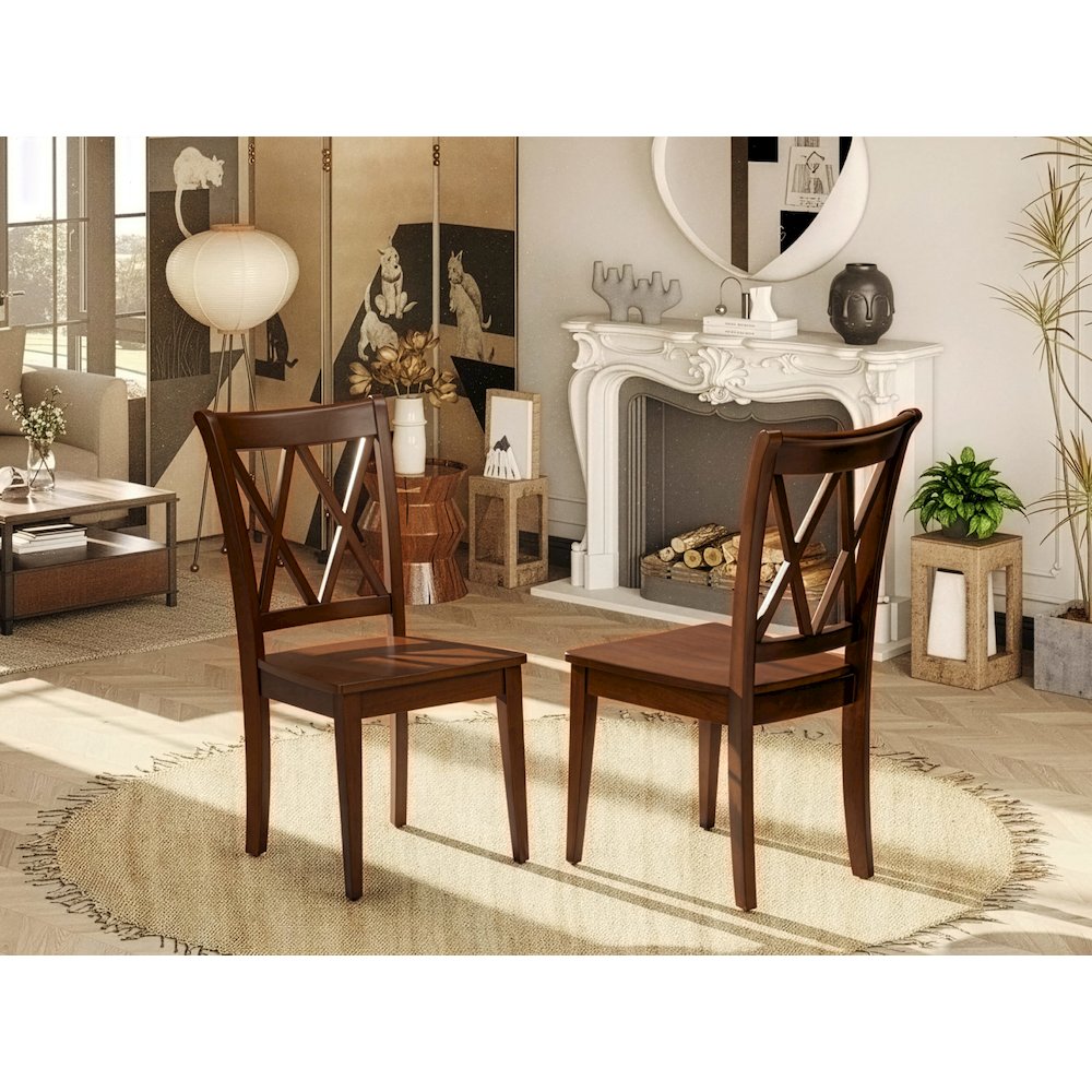CLC-ESP-W Clarksville Double X-back chairs in Espresso finish