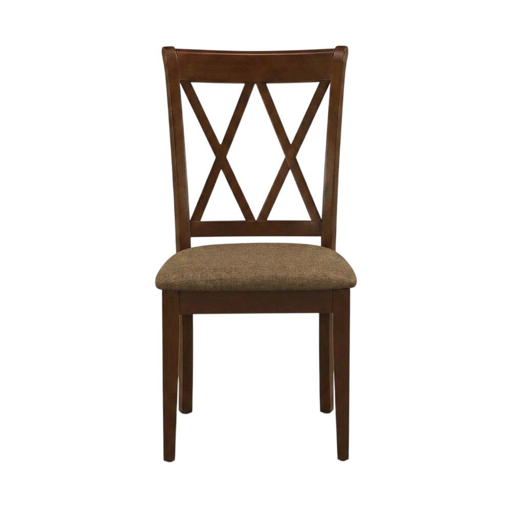 Rubberwood Dining Chair with Solid Wood Frame for Dining Room, Mahogany, Set of 2