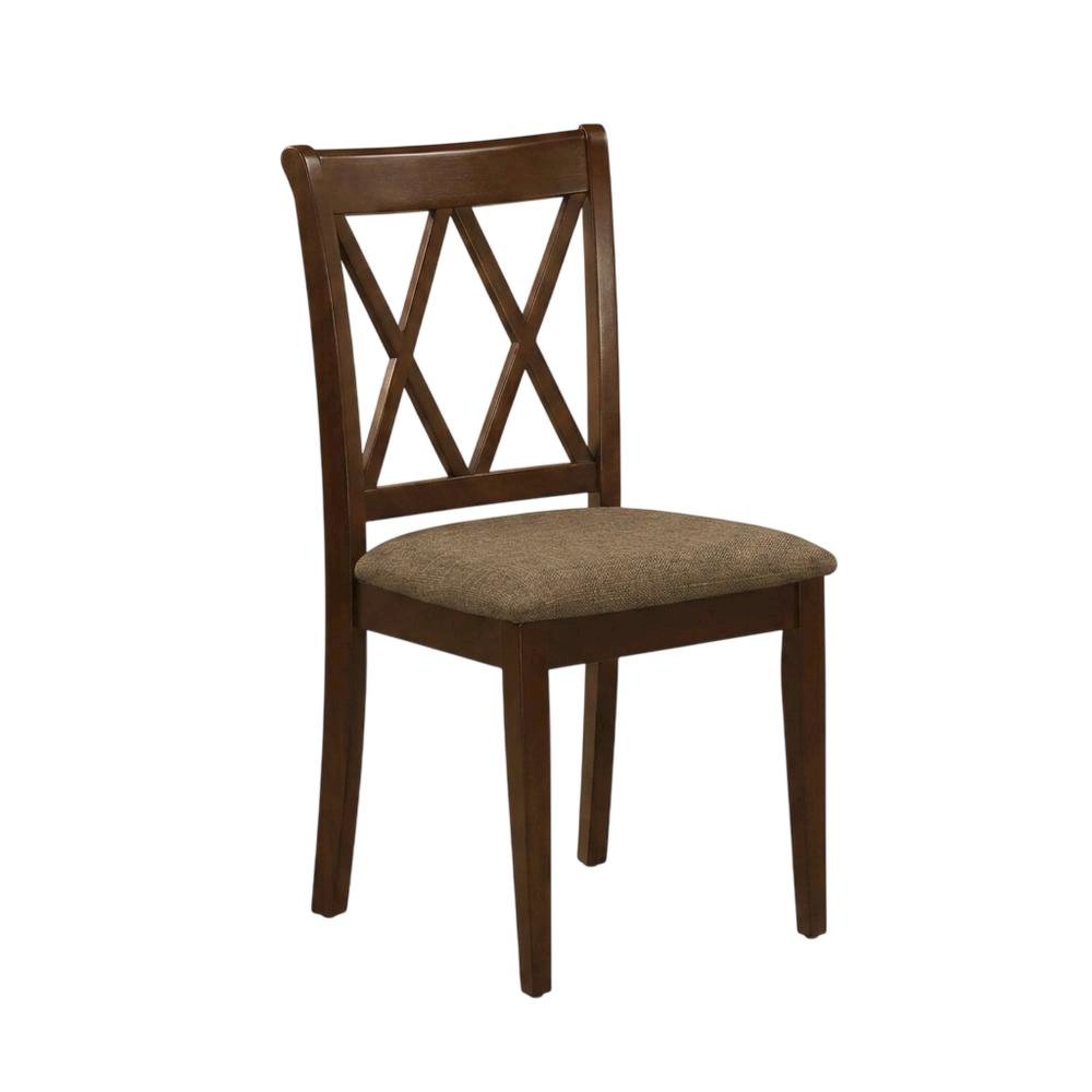 Rubberwood Dining Chair with Solid Wood Frame for Dining Room, Mahogany, Set of 2