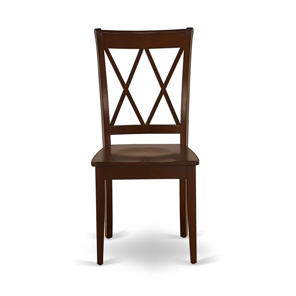 AMCL3-MAH-W 3 Piece Dining Table Set - 1 Dining Room Table and 2 Mahogany Wooden Chairs - Mahogany Finish