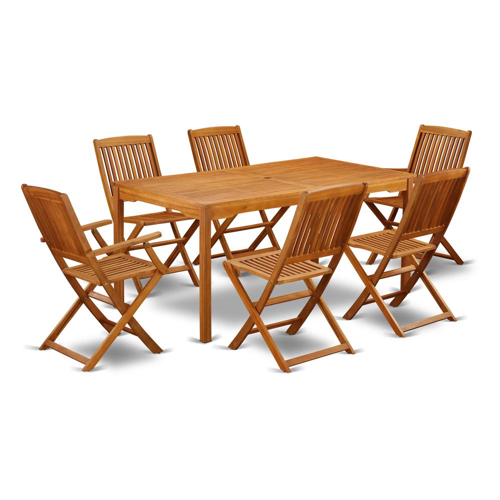 Wooden Patio Set Natural Oil, CMCM72CANA
