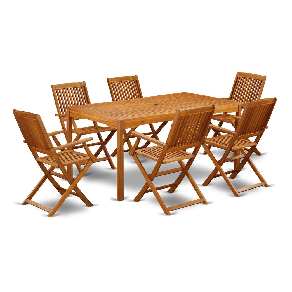 Wooden Patio Set Natural Oil, CMCM7CANA