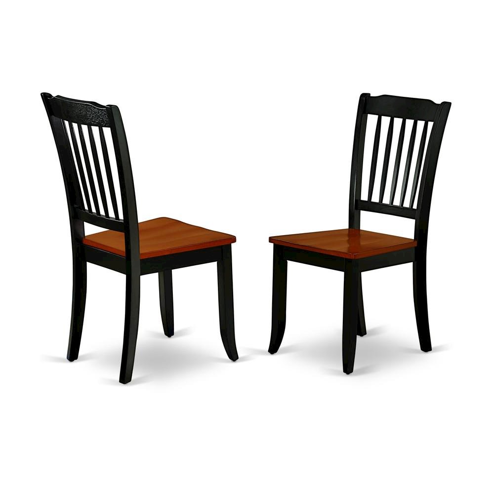 Wood Dining Chair with Cherry Seat and Metal Legs for Dining Room, Set of 2