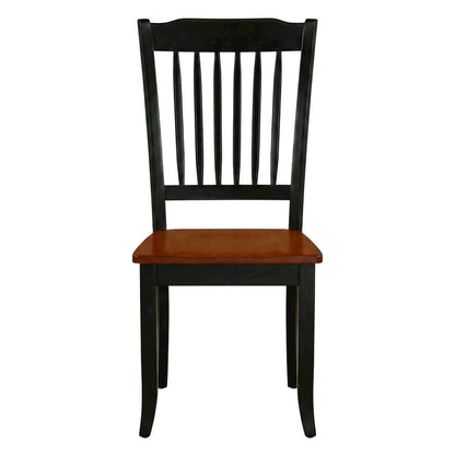 Wood Dining Chair with Cherry Seat and Metal Legs for Dining Room, Set of 2