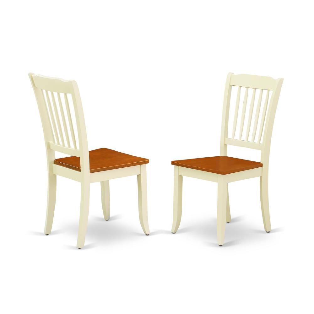 Wooden Dining Chairs Set of 2, Slat-Back Wooden Chair for Dining Table