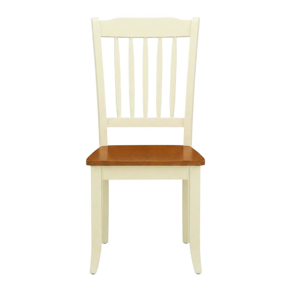 Wooden Dining Chairs Set of 2, Slat-Back Wooden Chair for Dining Table