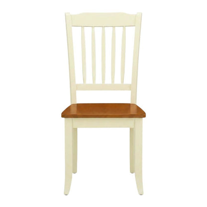 Wooden Dining Chairs Set of 2, Slat-Back Wooden Chair for Dining Table