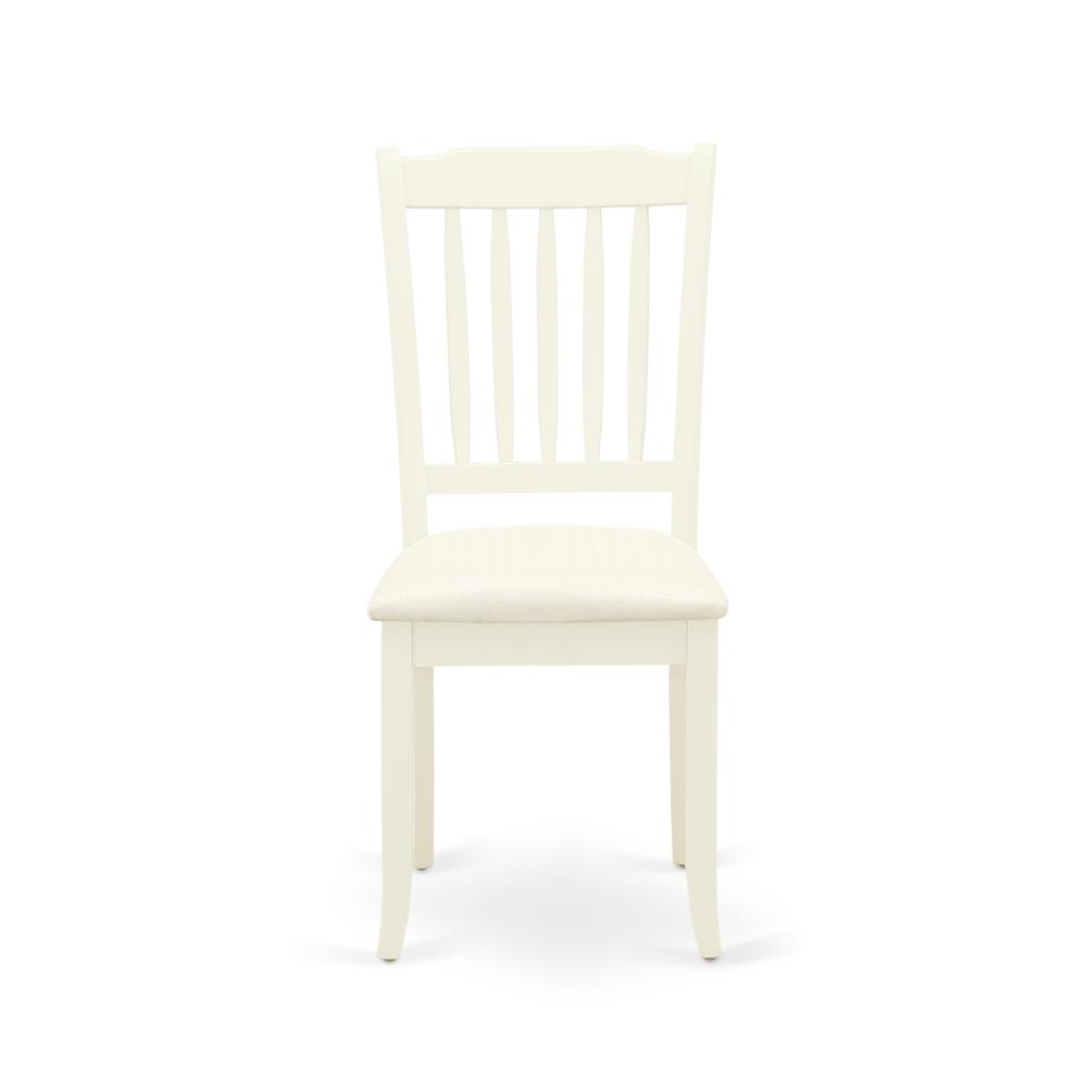 AMDA3-LWH-C 3 Piece Dining Room Set - 1 Dining Table and 2 Linen White Dining Chairs - Linen White Finish