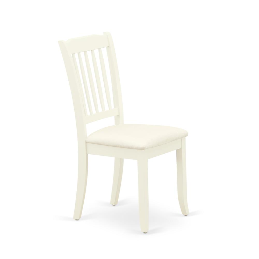 AMDA3-LWH-C 3 Piece Dining Room Set - 1 Dining Table and 2 Linen White Dining Chairs - Linen White Finish
