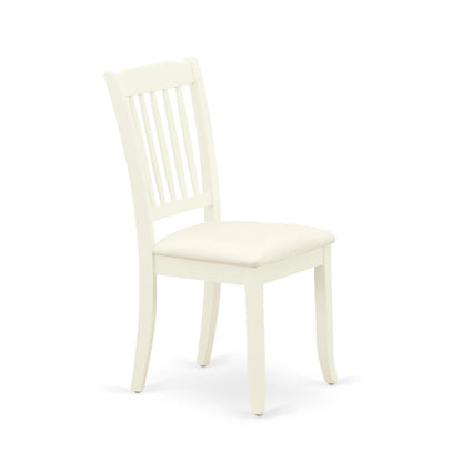 AMDA3-LWH-C 3 Piece Dining Room Set - 1 Dining Table and 2 Linen White Dining Chairs - Linen White Finish
