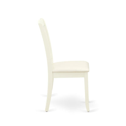 AMDA3-LWH-C 3 Piece Dining Room Set - 1 Dining Table and 2 Linen White Dining Chairs - Linen White Finish