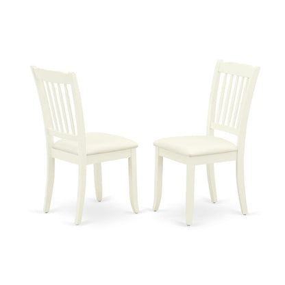 AMDA3-LWH-C 3 Piece Dining Room Set - 1 Dining Table and 2 Linen White Dining Chairs - Linen White Finish