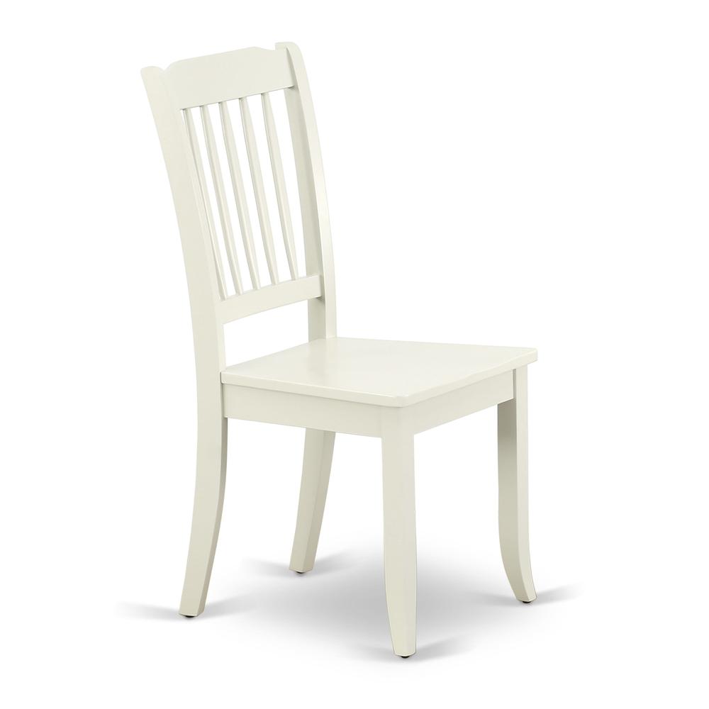 AMDA3-LWH-W 3 Piece Dining Room Set - 1 Dining Table and 2 Linen White Mid Century Chair - Linen White Finish