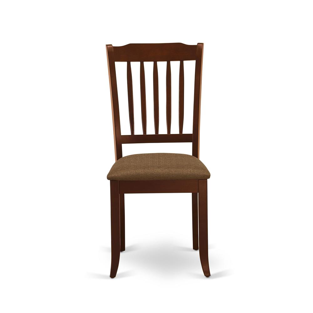 AMDA3-MAH-C 3 Pc Dining Set - 1 Round Pedestal Dining Table and 2 Mahogany Dining Chairs - Mahogany Finish