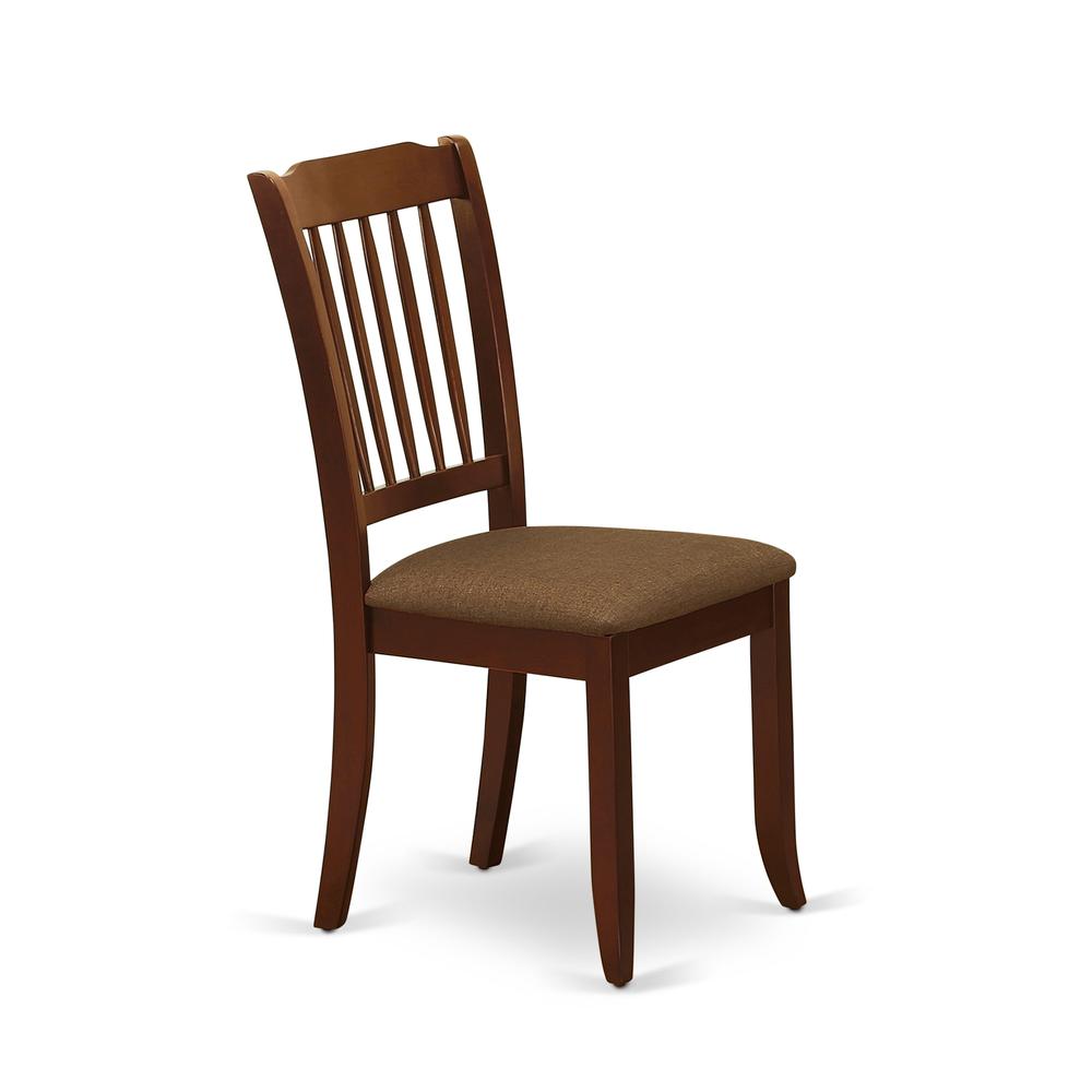 AMDA3-MAH-C 3 Pc Dining Set - 1 Round Pedestal Dining Table and 2 Mahogany Dining Chairs - Mahogany Finish