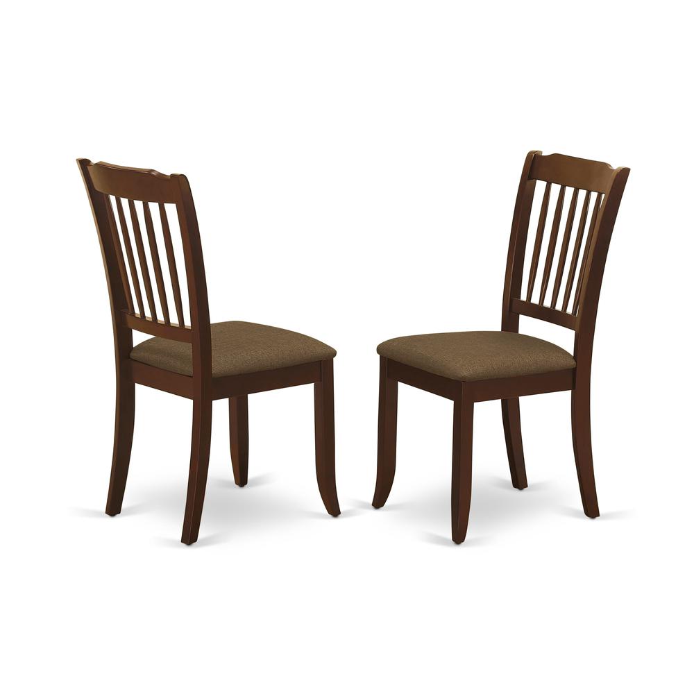 AMDA3-MAH-C 3 Pc Dining Set - 1 Round Pedestal Dining Table and 2 Mahogany Dining Chairs - Mahogany Finish