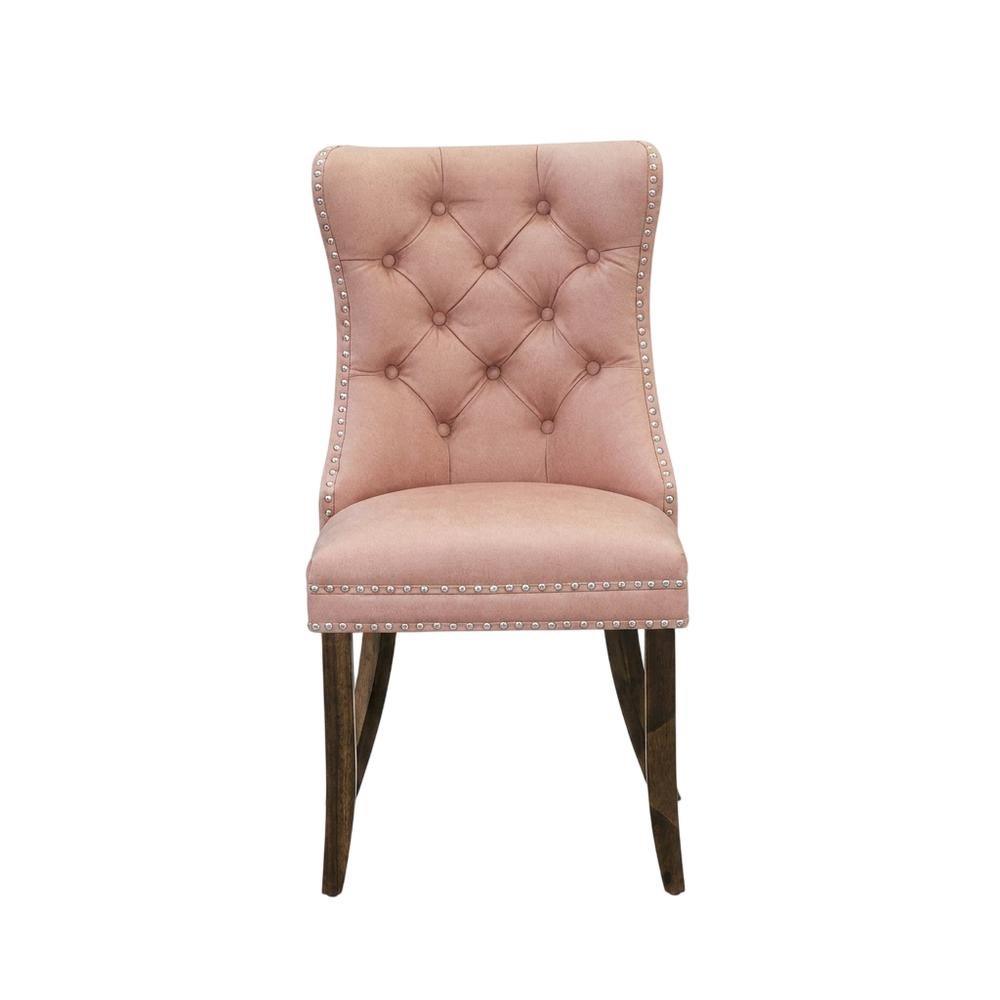 Wood Upholstered High Back Parsons Chair for Dining Room Table Set, Beige Red, Set of 2