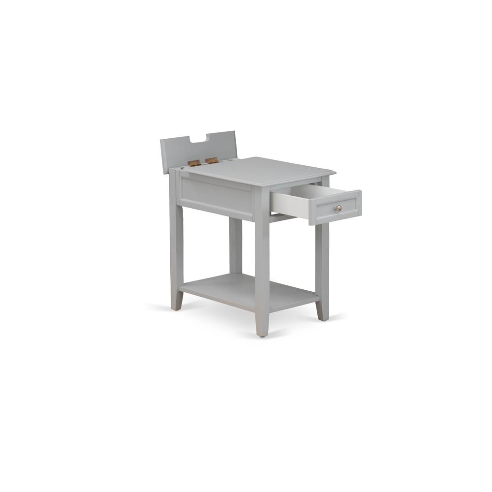 East West Furniture DE-14-ET Wood Night Stand for Bedroom with 1 Wooden Drawer, Stable and Sturdy Constructed - Urban Gray Finish