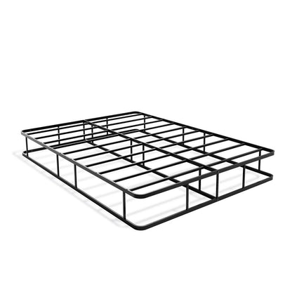 DHFBBLK Dothan Full Bedframe with Magnificent Design Headboard and Footboard - Modern Metal Frame in Powder Coating Black