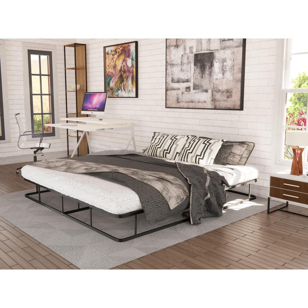 DHKBBLK Dothan Metal King Bed Frame with Magnificent Design Headboard and Footboard - Premium Metal Frame in Powder Coating Black