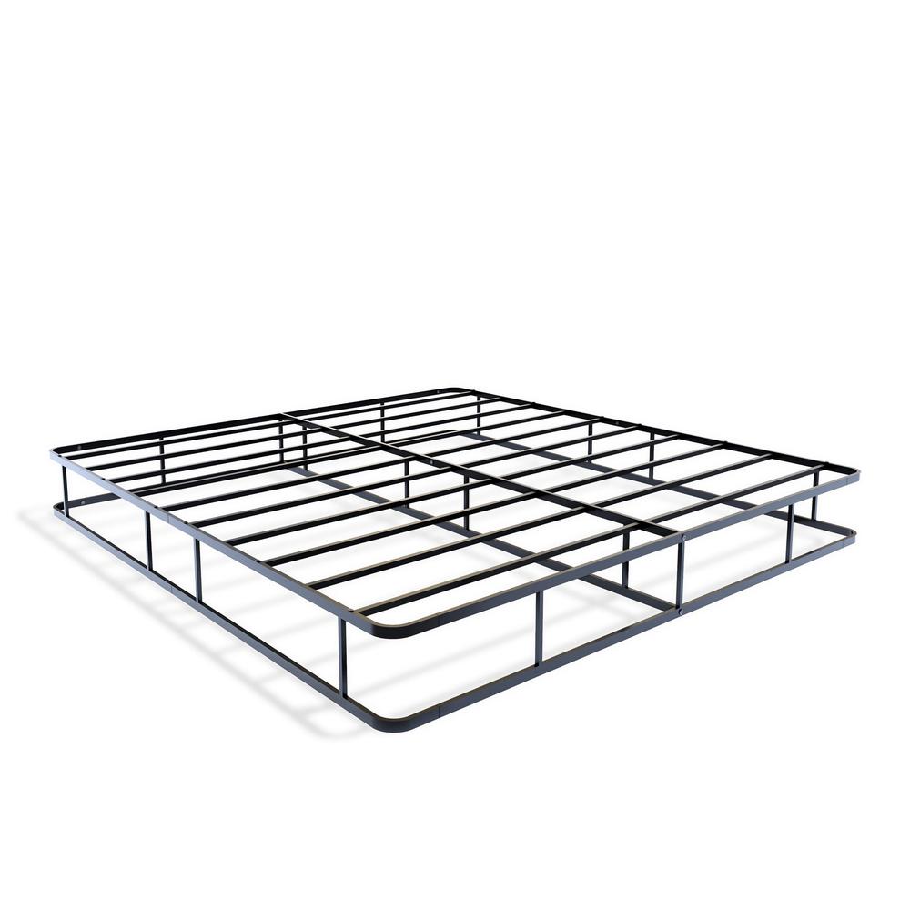 DHKBBLK Dothan Metal King Bed Frame with Magnificent Design Headboard and Footboard - Premium Metal Frame in Powder Coating Black