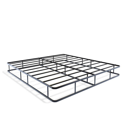 DHKBBLK Dothan Metal King Bed Frame with Magnificent Design Headboard and Footboard - Premium Metal Frame in Powder Coating Black