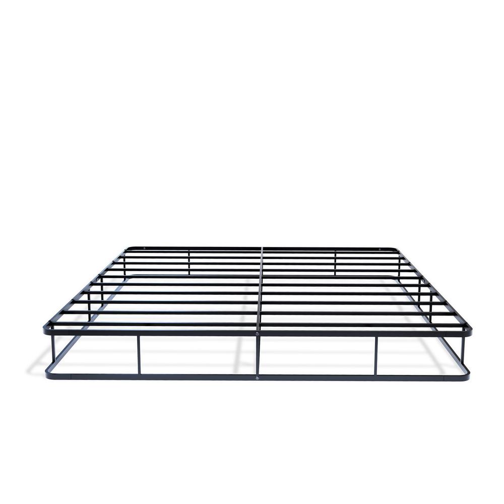 DHKBBLK Dothan Metal King Bed Frame with Magnificent Design Headboard and Footboard - Premium Metal Frame in Powder Coating Black