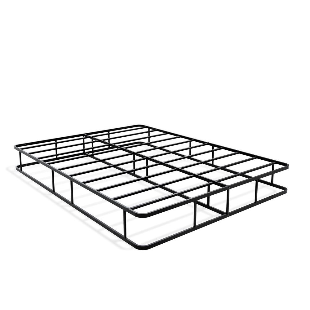 DHQBBLK Dothan Queen Bed Frame with Luxurious Style Headboard and Footboard - High Quality Metal Frame in Powder Coating Black