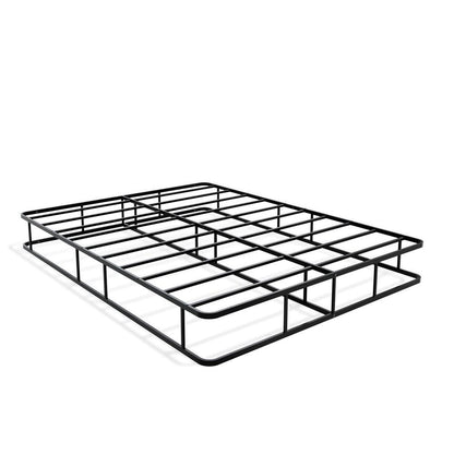 DHQBBLK Dothan Queen Bed Frame with Luxurious Style Headboard and Footboard - High Quality Metal Frame in Powder Coating Black