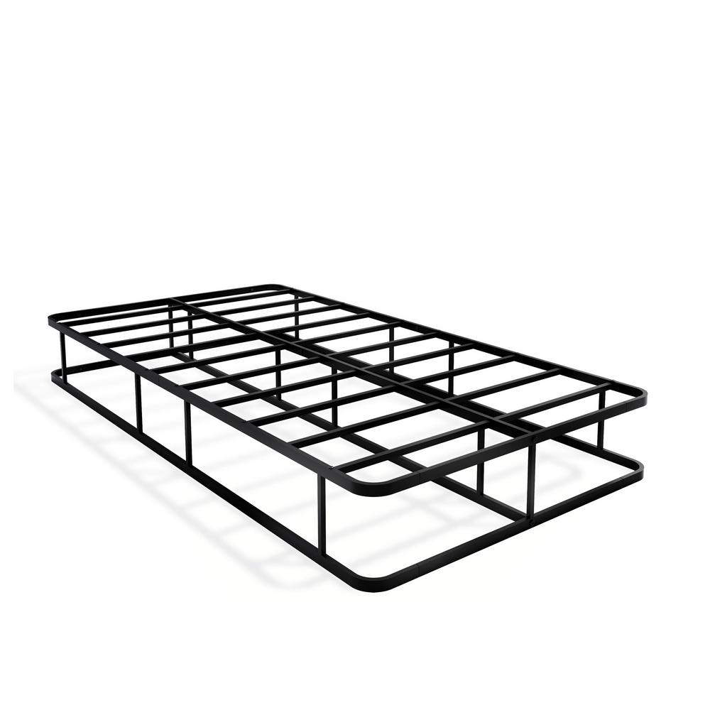 DHTBBLK Dothan Twin Size Bed Frame with Luxurious Style Headboard and Footboard - High Quality Metal Frame in Powder Coating Black