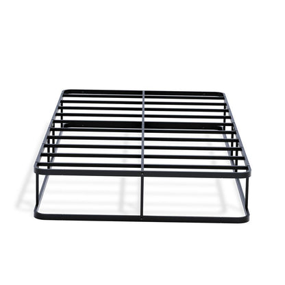 DHTBBLK Dothan Twin Size Bed Frame with Luxurious Style Headboard and Footboard - High Quality Metal Frame in Powder Coating Black