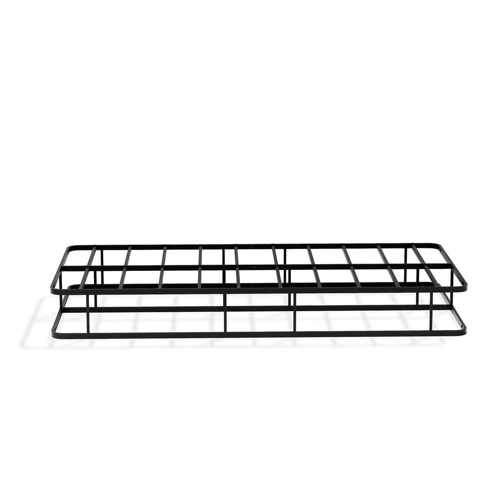 DHTBBLK Dothan Twin Size Bed Frame with Luxurious Style Headboard and Footboard - High Quality Metal Frame in Powder Coating Black