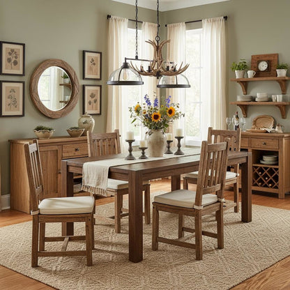 Large Antique Walnut Wood Dining Table, Traditional Rectangular Design