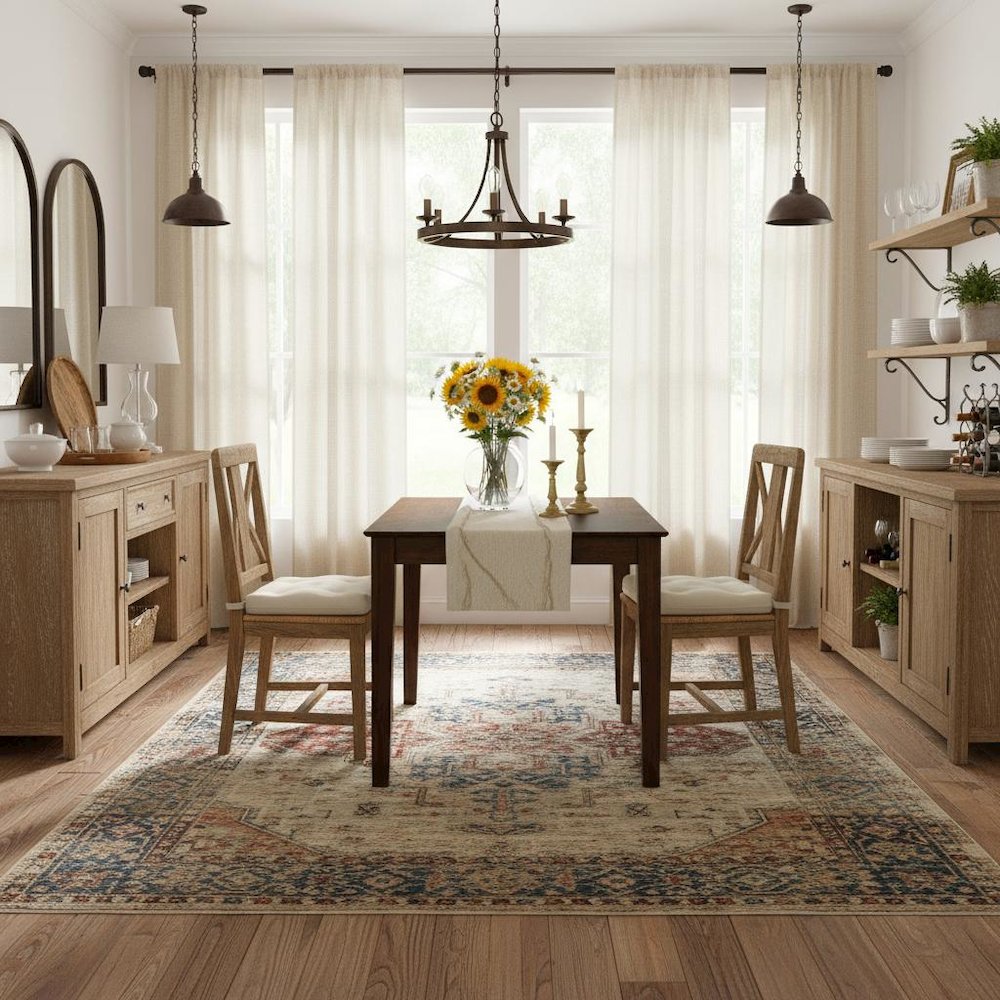Small Square Wood Kitchen Table, Natural Finish, Dining Nook Furniture